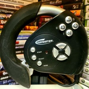 Vintage Radica Gamester “Pro-Racer” PS2 Handheld Steering Wheel Controller